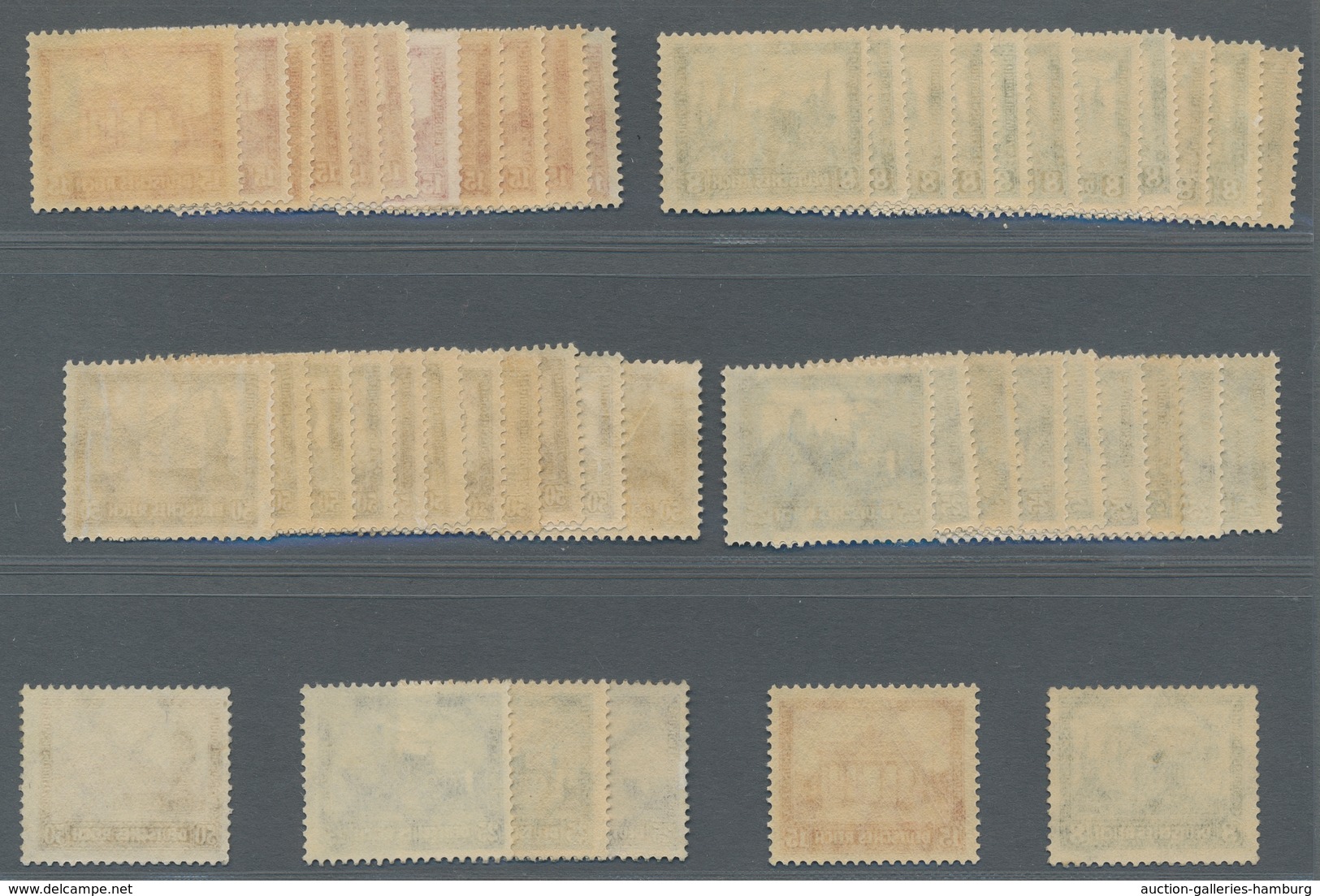 Deutsches Reich - Weimar: 1930, Deutsche Nothilfe Bauwerkre I, 12 Sätze überwiegend Postfrisch, Mi. - Unused Stamps
