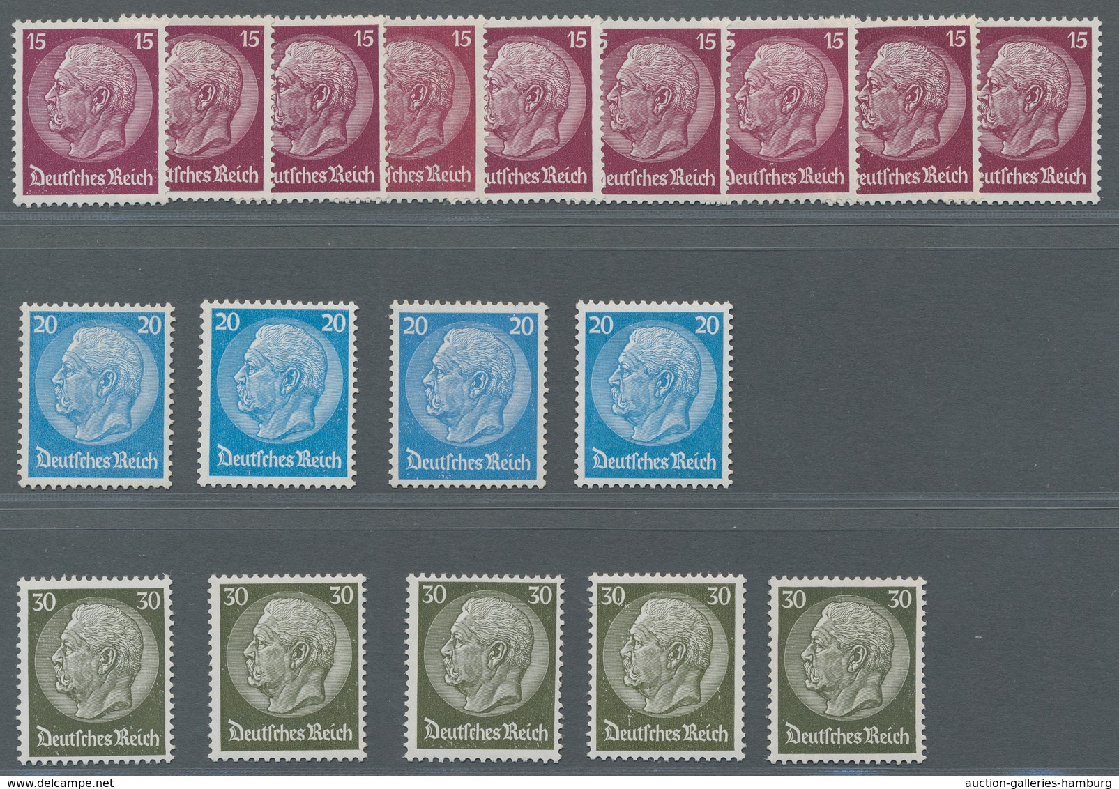 Deutsches Reich - 3. Reich: 1933, Hindenburg Im Medaillon (II),; 4, 6, 12 Und 20 Pfg Sowie Nr. 485 I - Nuevos