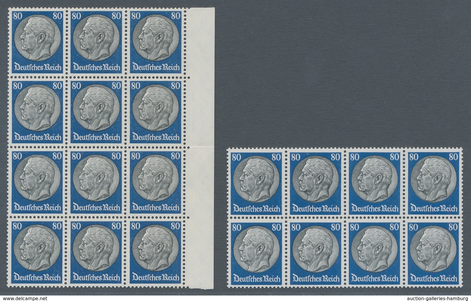 Deutsches Reich - 3. Reich: 1933, Hindenburg Medaillon 80 Pfennig Wz Waffeln, Hervorragende Partie V - Unused Stamps