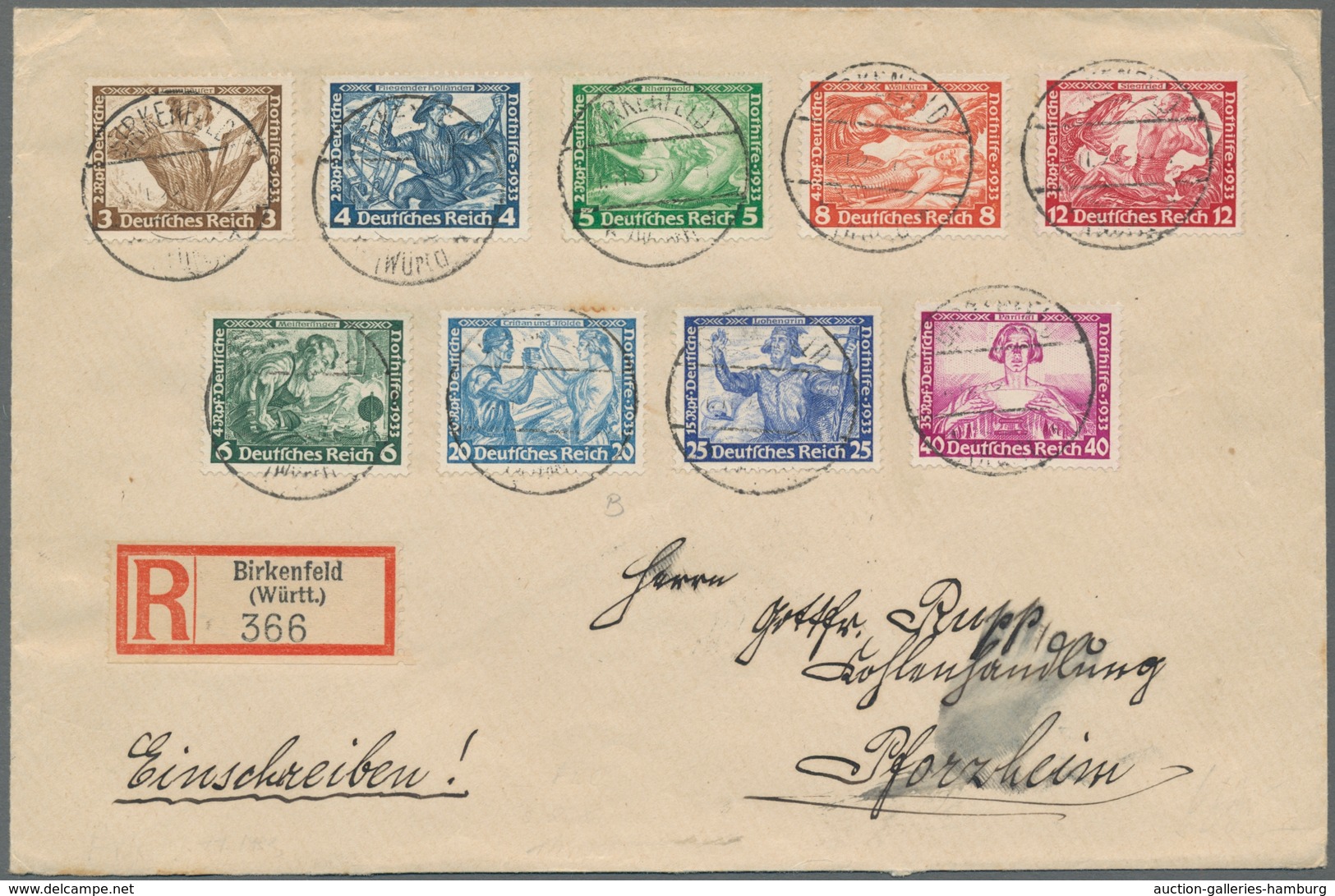 Deutsches Reich - 3. Reich: 1933, "Wagner" Komplett Mit Ersttagsstempel BIRKENFELD 1.11.33 Auf R-FDC - Nuevos