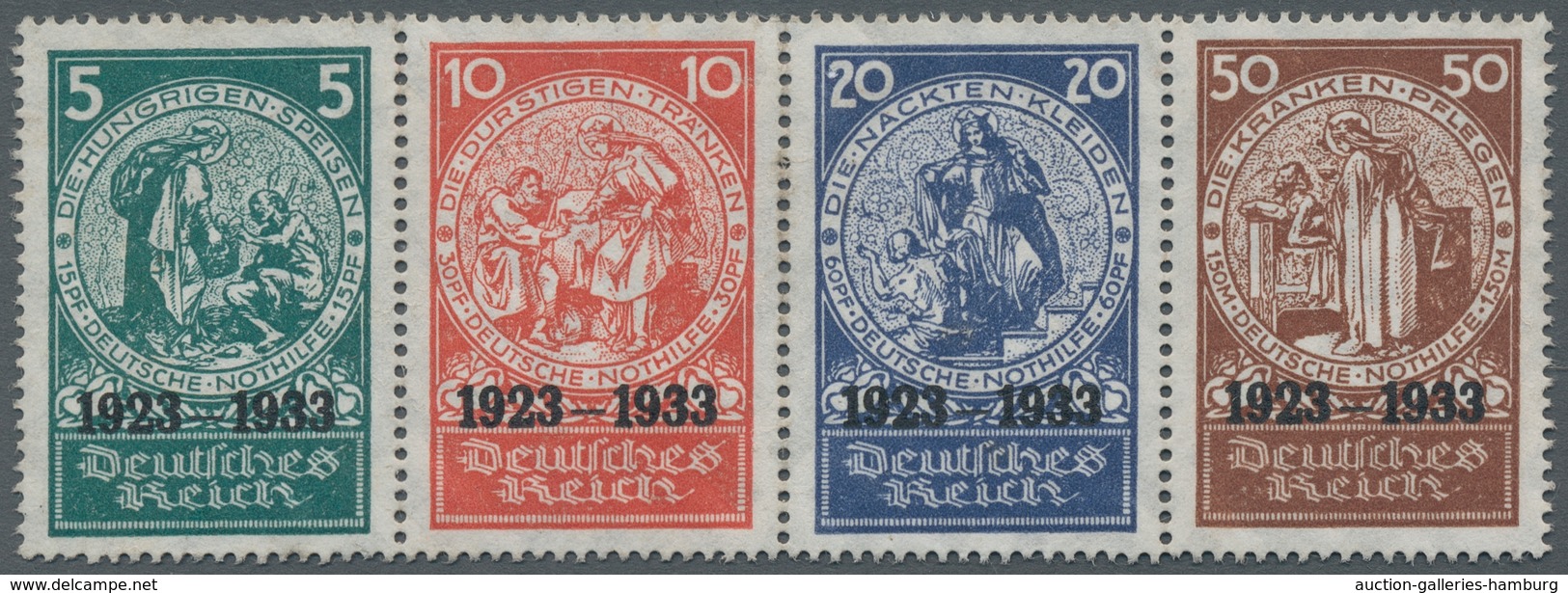 Deutsches Reich - 3. Reich: 1933, Herzstück Aus Block 2 Ohne Gummierung - Unused Stamps