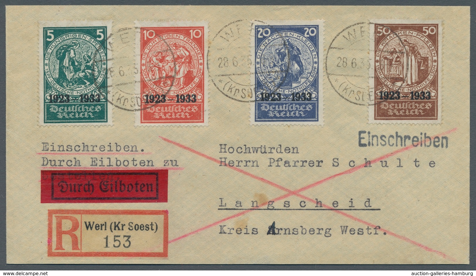 Deutsches Reich - 3. Reich: 1933, "Hothilfe-Einzelmarken", Sauber Gestempelte Werte Auf Etwas Verkür - Nuevos