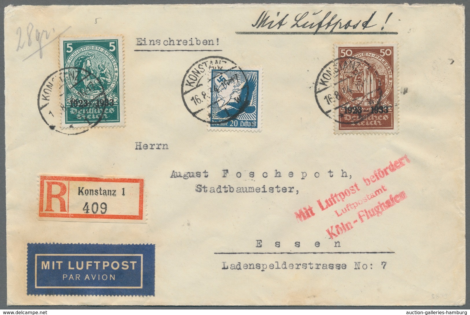 Deutsches Reich - 3. Reich: 1933, "Nothilfe-Herzstück" Mit Blockrand In Tadellos Postfrischer Erhalt - Nuevos