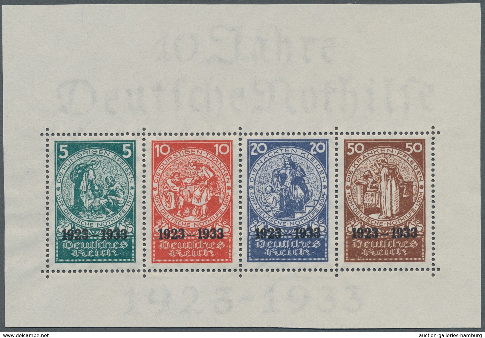 Deutsches Reich - 3. Reich: 1933, "Nothilfe-Herzstück" Mit Blockrand In Tadellos Postfrischer Erhalt - Unused Stamps