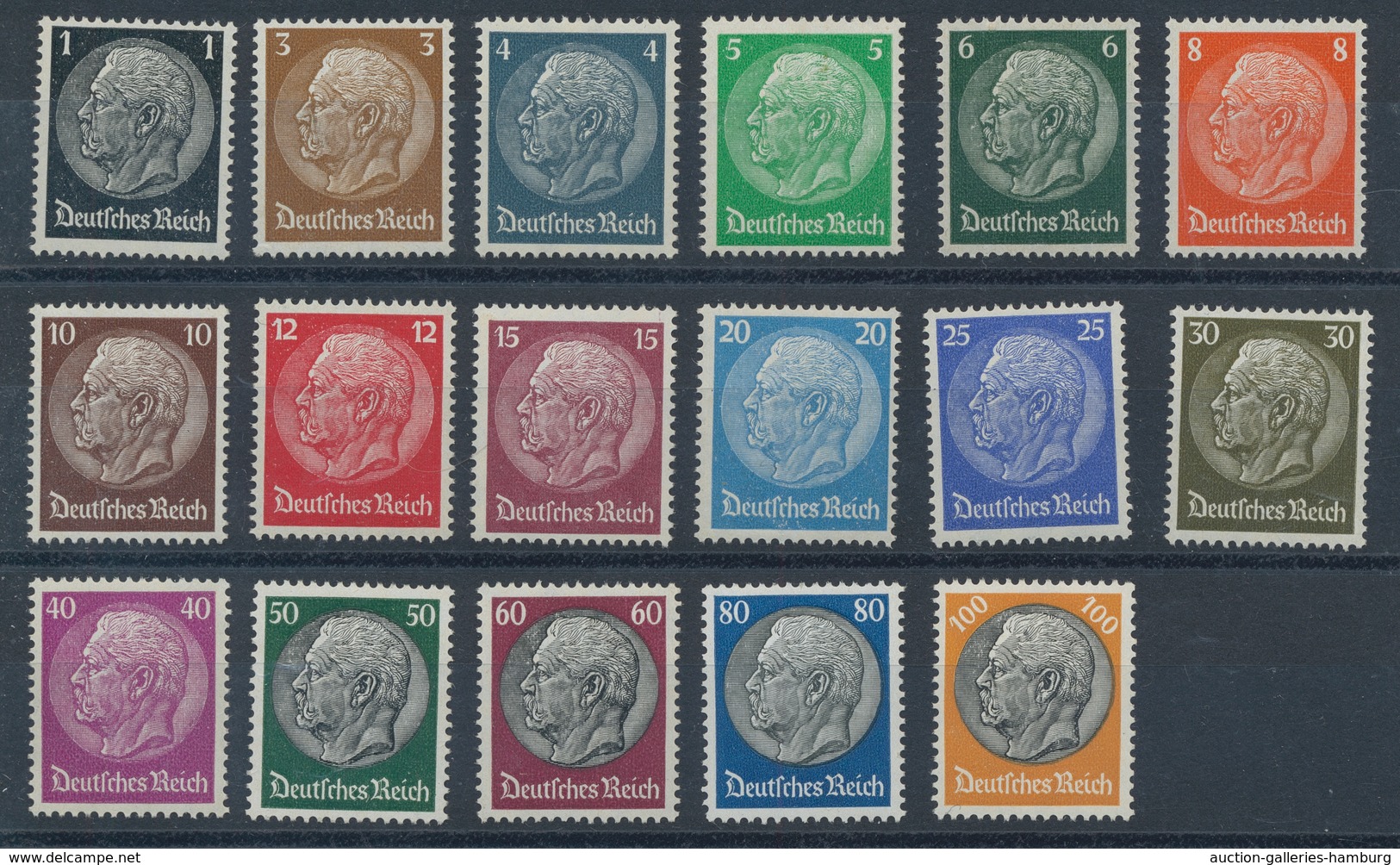 Deutsches Reich - 3. Reich: 1933, Sechs Komplette Sätze "Hindenburg WZ 4" Postfrisch, Viele UR-Stück - Unused Stamps