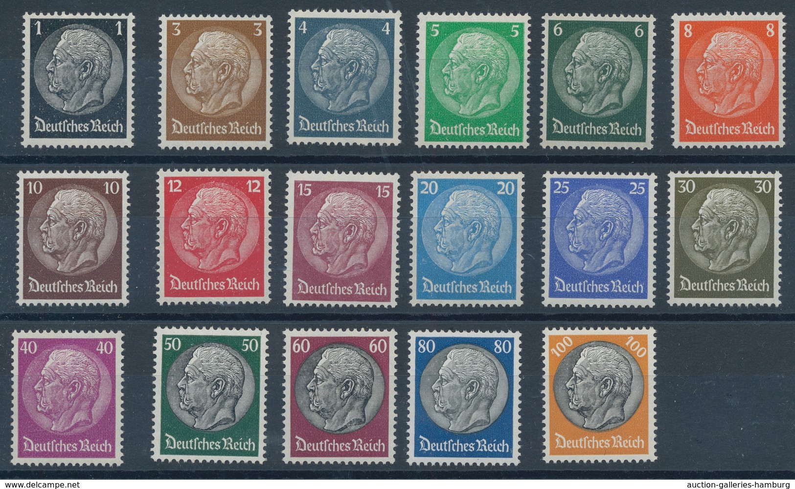 Deutsches Reich - 3. Reich: 1933, Sechs Komplette Sätze "Hindenburg WZ 4" Postfrisch, Viele UR-Stück - Unused Stamps