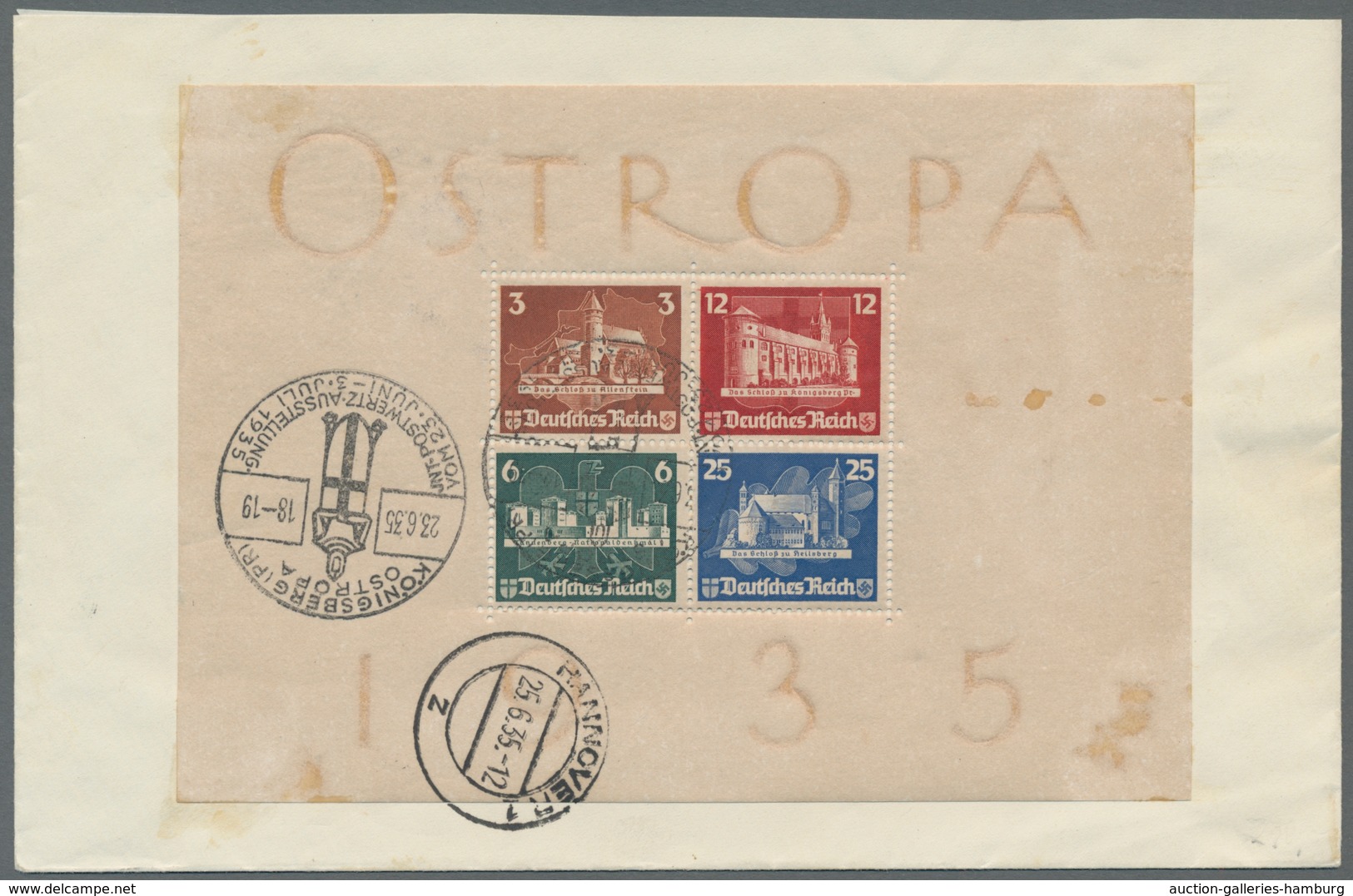 Deutsches Reich - 3. Reich: 1935, "OSTROPA"-Block Rs. Mit Zweimal ESST Auf R-FDC Nach Hannover, Rs. - Nuevos