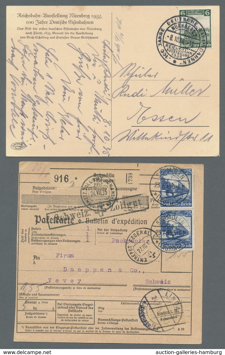 Deutsches Reich - 3. Reich: 1935, "100 Jahre Dt. Eisenbahn", Drei Frank. Belege Mit Dieser Ausgabe, - Unused Stamps