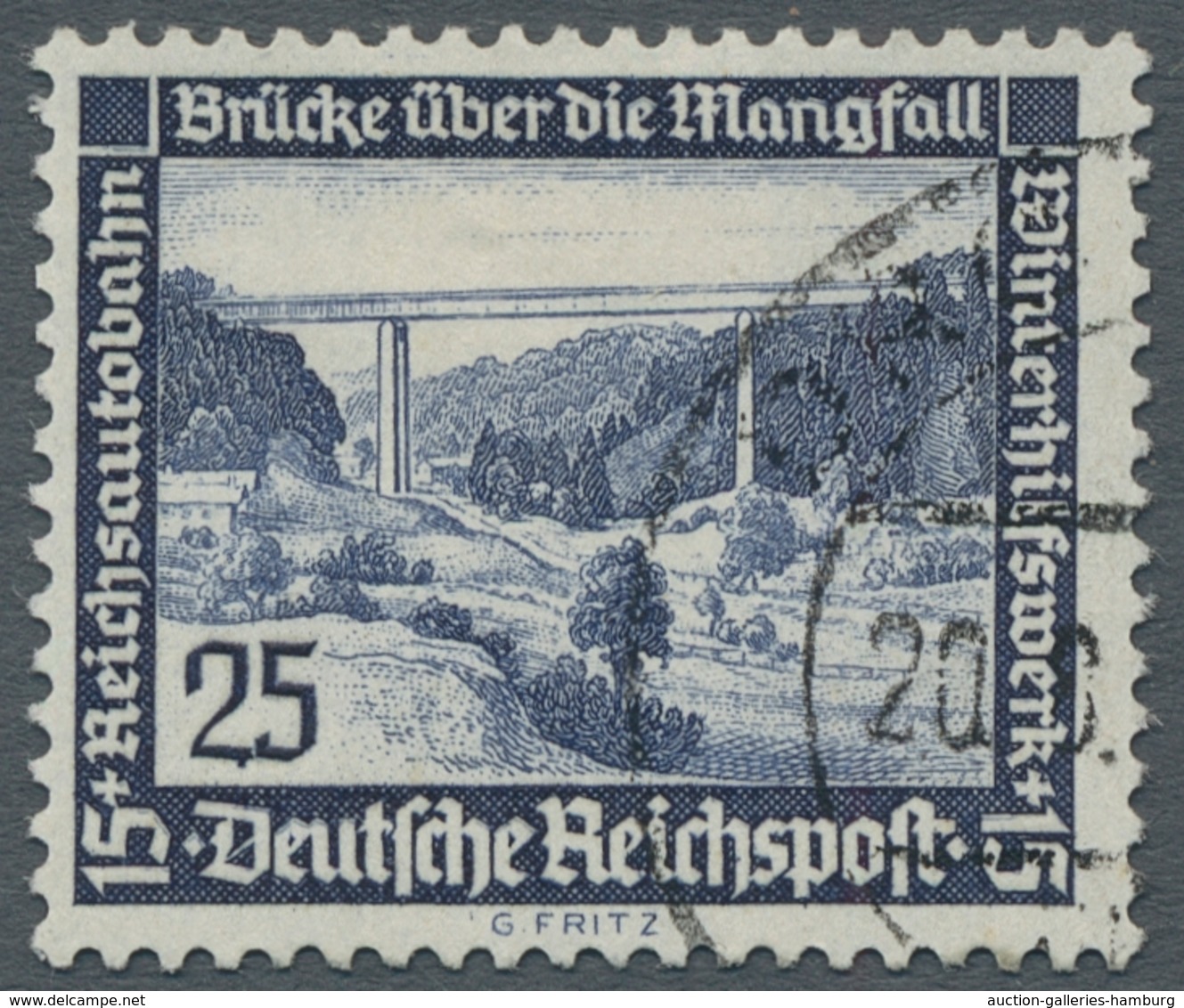 Deutsches Reich - 3. Reich: 1936, "25 Pfg. Mangfall-Brücke Mit Senkr. Gummiriffelung", Sauber Gestem - Unused Stamps