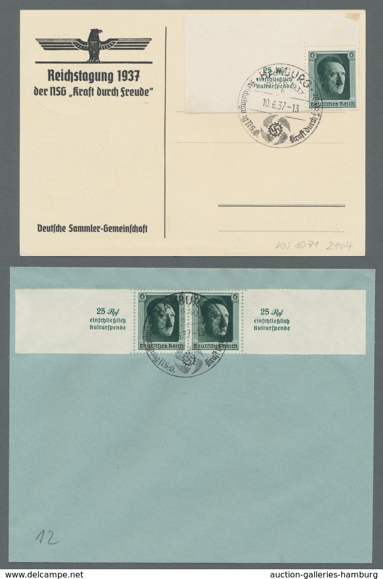 Deutsches Reich - 3. Reich: 1937, Kulturförderung, Marken Aus Block 9, Je Mit Anhängsel Auf Drei FDC - Unused Stamps