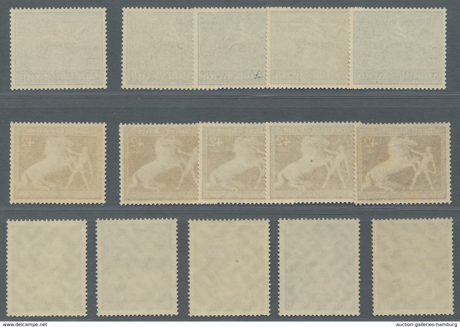 Deutsches Reich - 3. Reich: 1938-1939, Alles 5x Postfrisch: Reichsparteitag 1938 Mit Oberrand; Derby - Unused Stamps