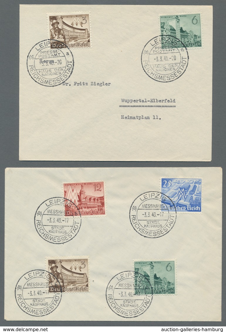 Deutsches Reich - 3. Reich: 1940, Frühjahrsmesse, 8 Sätze Je Auf FDC Mit Verschd. ESST Leipzig 3.3.4 - Nuevos