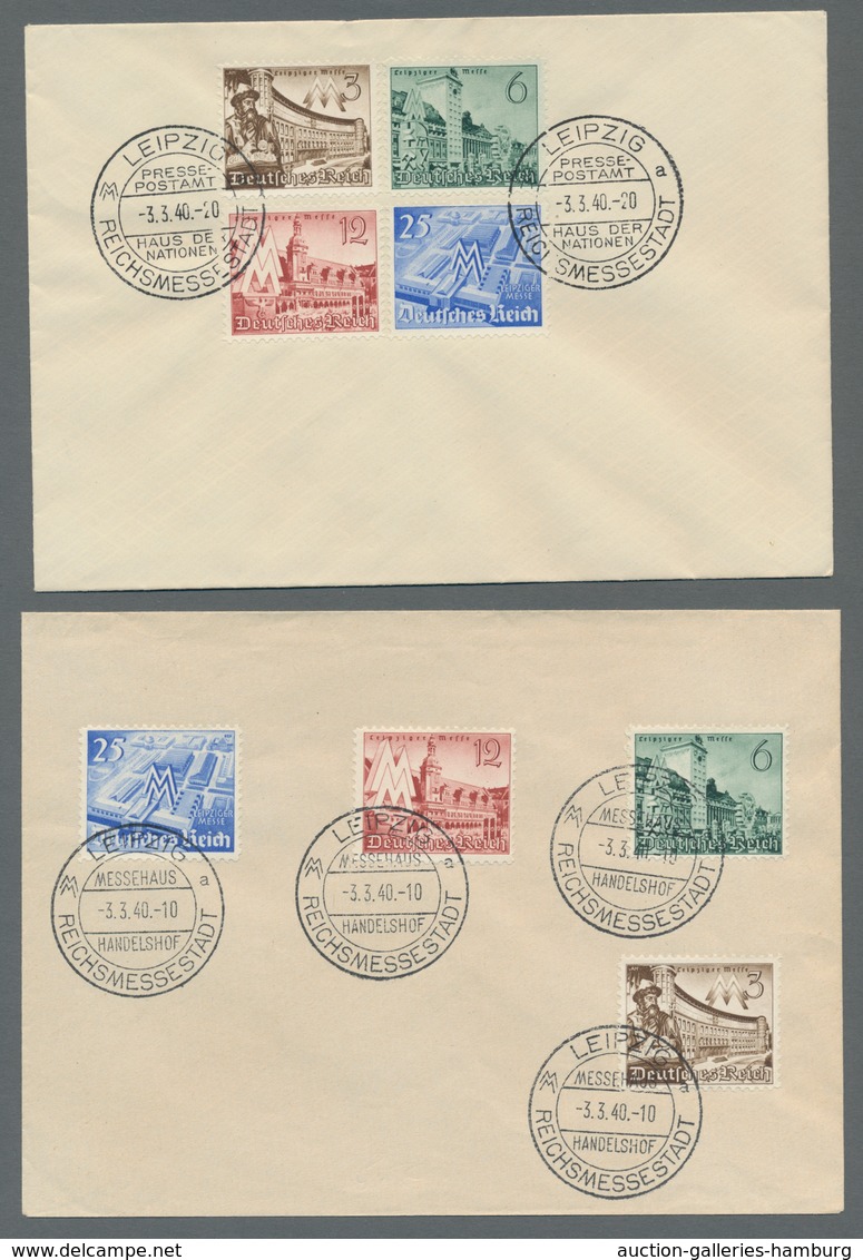 Deutsches Reich - 3. Reich: 1940, Frühjahrsmesse, 8 Sätze Je Auf FDC Mit Verschd. ESST Leipzig 3.3.4 - Nuevos