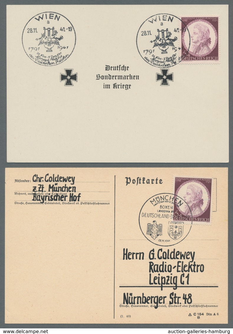 Deutsches Reich - 3. Reich: 1941, Mozart Auf 4 Teilweise Verschd. FDC's, Alle Mit ESST, 3x Wien, 1x - Nuevos