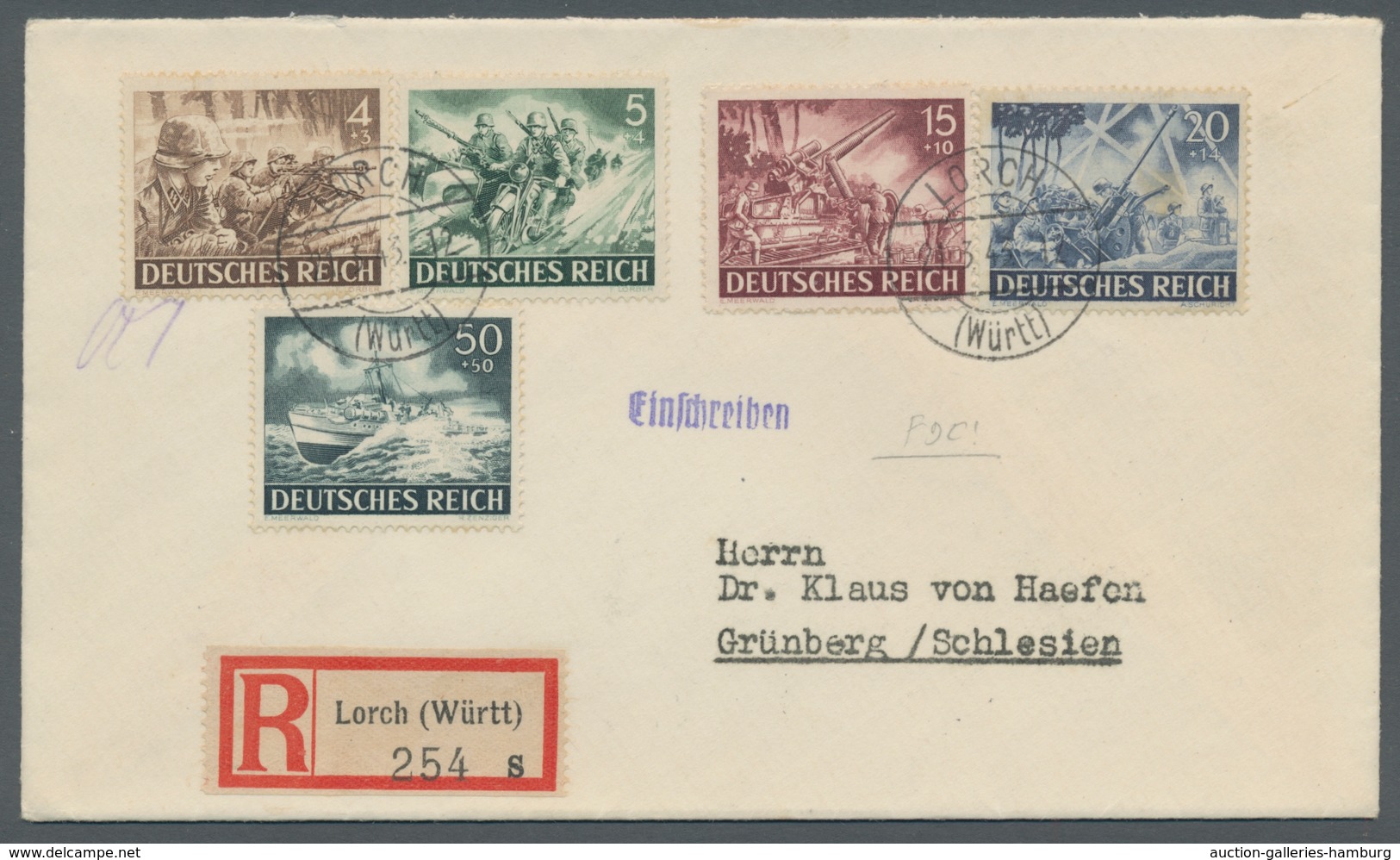 Deutsches Reich - 3. Reich: 1943, Wehrmacht (I), Kplt. Satz Auf 2 Sieger-R- Briefen Mit Ersttagspl. - Nuevos