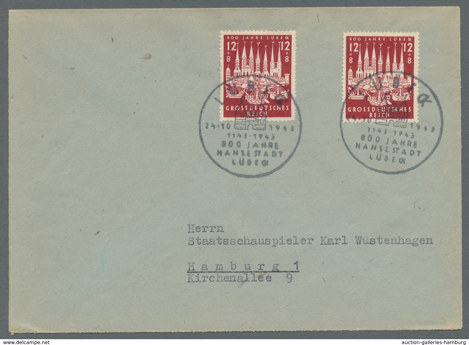 Deutsches Reich - 3. Reich: 1943, Lübeck, 12 Mal Auf FDC, Dabei Einmal Als Portoger. MeF. Alle Mit E - Nuevos