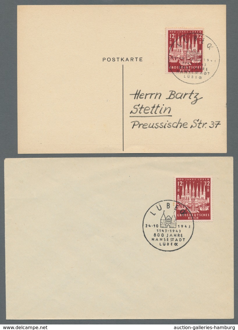 Deutsches Reich - 3. Reich: 1943, Lübeck, 12 Mal Auf FDC, Dabei Einmal Als Portoger. MeF. Alle Mit E - Nuevos