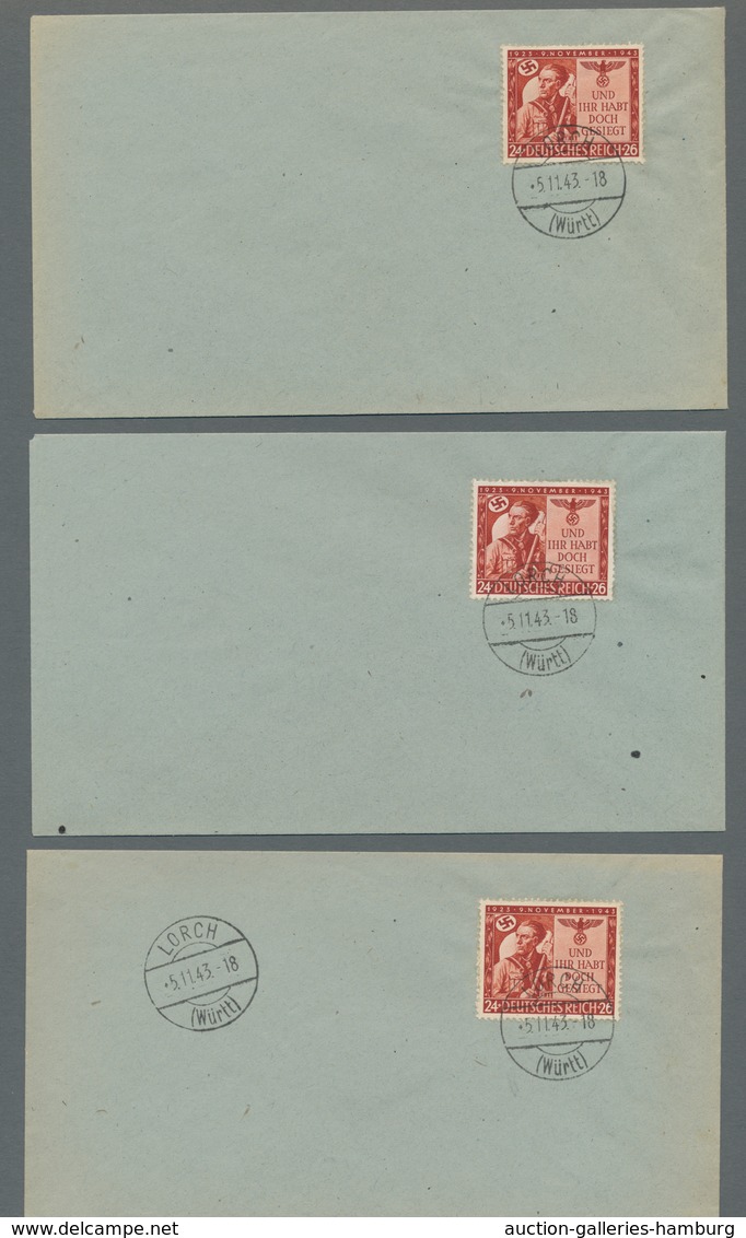 Deutsches Reich - 3. Reich: 1943, Feldherrnhalle Auf 4 Blanko Sieger-FDC's, Lorch 5.11.43. Mi. 600,- - Nuevos