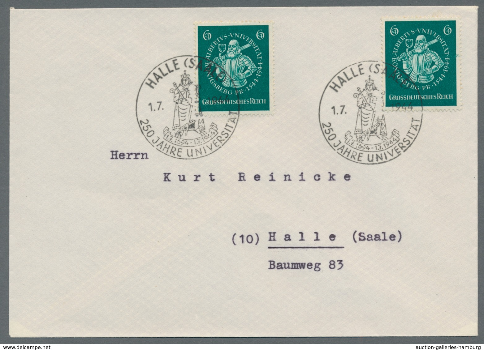 Deutsches Reich - 3. Reich: 1944, Universität, 31 FDC's Alle Mit ESST Halle 1.7.44. Auf Karten U. Um - Nuevos