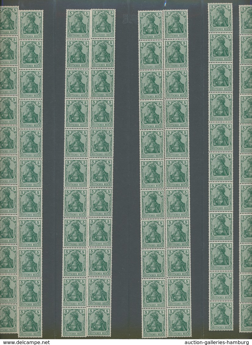 Deutsches Reich - Rollenmarken: 1905, Germania 5 Pfg Friedensdruck, 8 Ungefaltete Postfrische Elfers - Se-Tenant