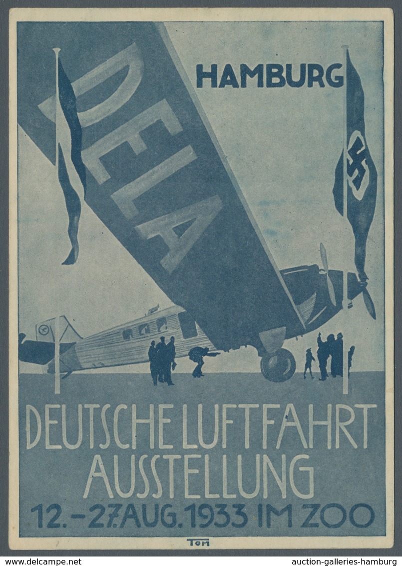 Deutsches Reich - Halbamtliche Flugmarken: 1923, "30 Pfg. Auf Hellultramarin Mit PLF Oben Gebrochene - Correo Aéreo & Zeppelin