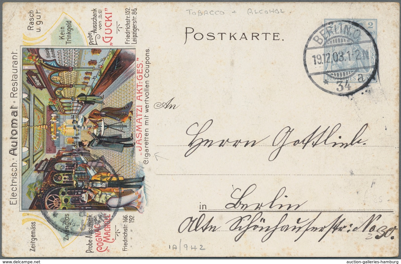 Deutsches Reich - Privatganzsachen: 1903, "2 Pfg. Germania", Dekorative Color-Privatganzsache "Elect - Otros & Sin Clasificación