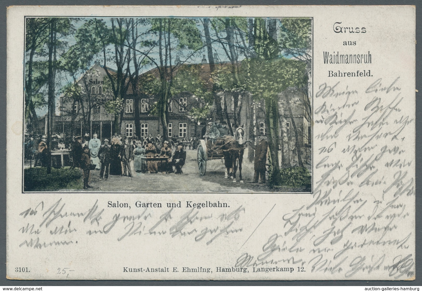 Heimat: Hamburg: BAHRENFELD;1876-1937, Sammlung von 39 Belegen und 17 Ansichtskarten auf selbstgesta