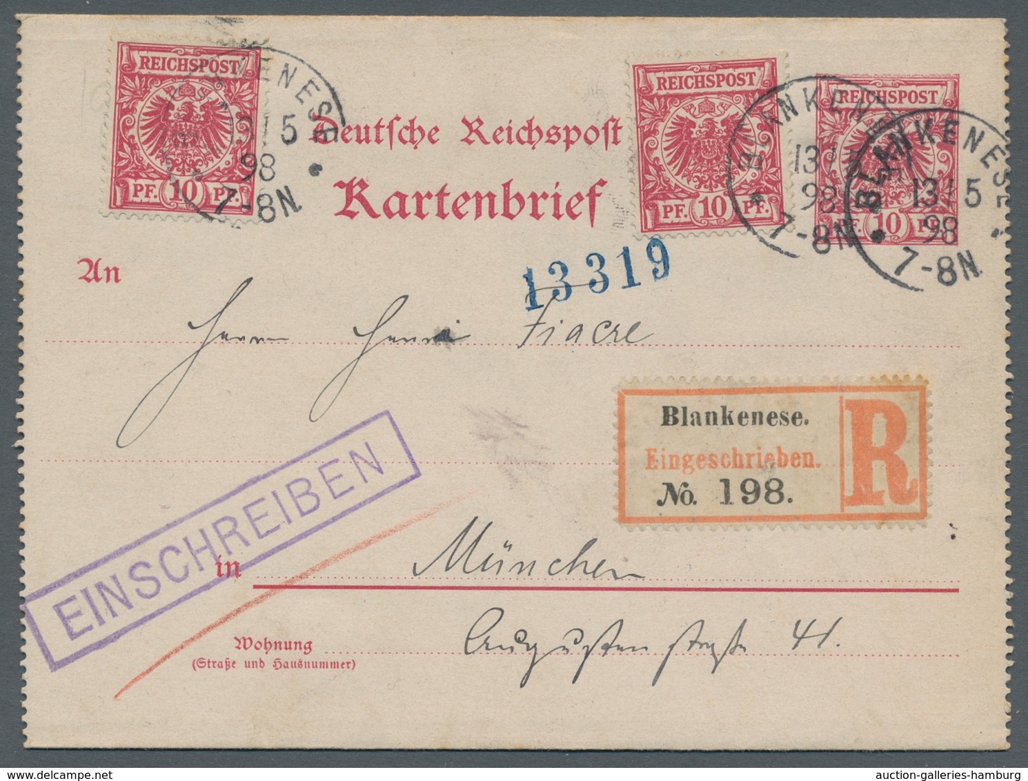 Heimat: Hamburg: BLANKENESE; 1840-1938, Sammlung von 58 Belegen und 6 Ansichtskarten auf selbstgesta