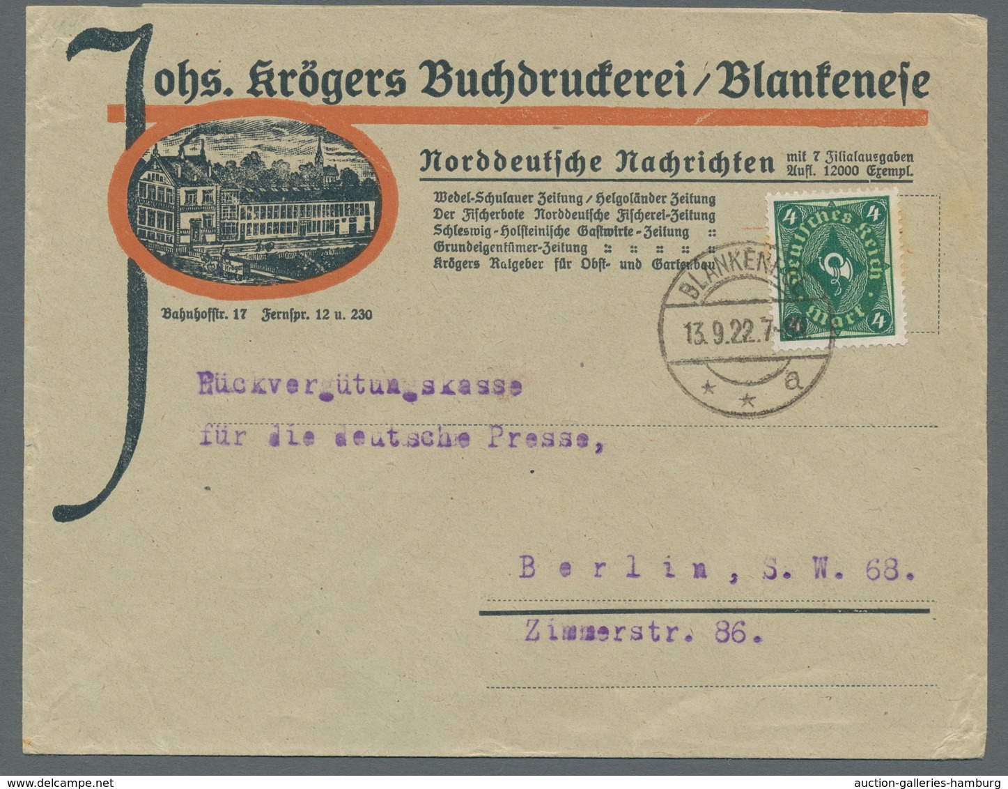 Heimat: Hamburg: BLANKENESE; 1840-1938, Sammlung von 58 Belegen und 6 Ansichtskarten auf selbstgesta