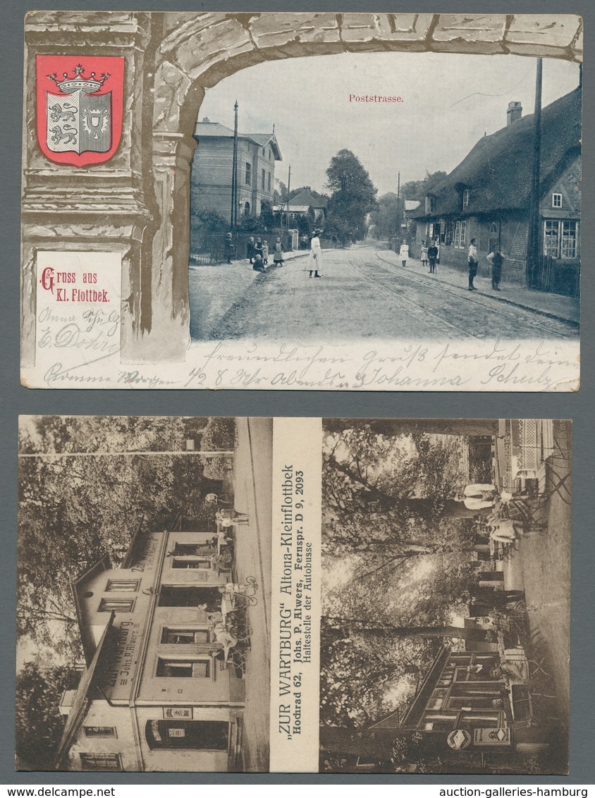 Heimat: Hamburg: KLEIN FLOTTBEK; 1820-1932, Sammlung auf selbstgestalteten Seiten mit 28 Belegen und