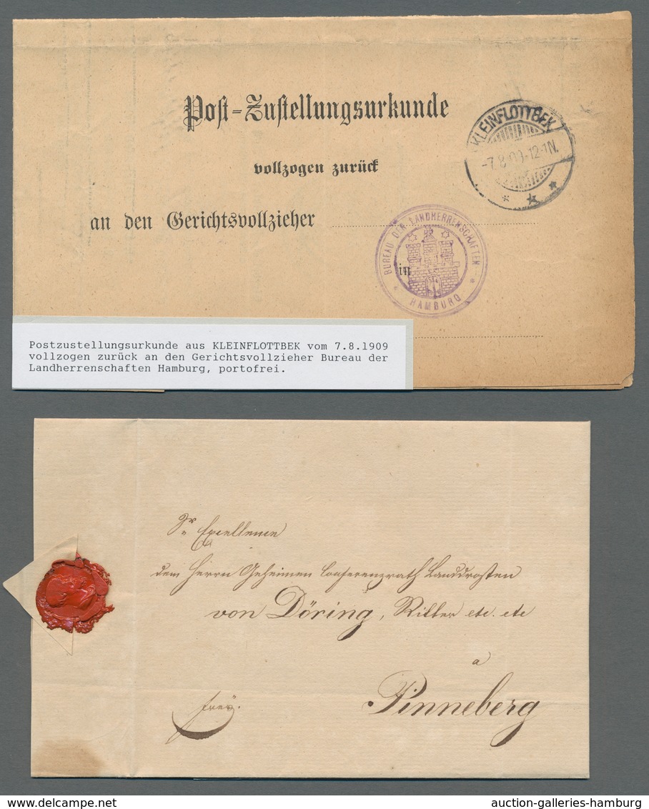 Heimat: Hamburg: KLEIN FLOTTBEK; 1820-1932, Sammlung auf selbstgestalteten Seiten mit 28 Belegen und