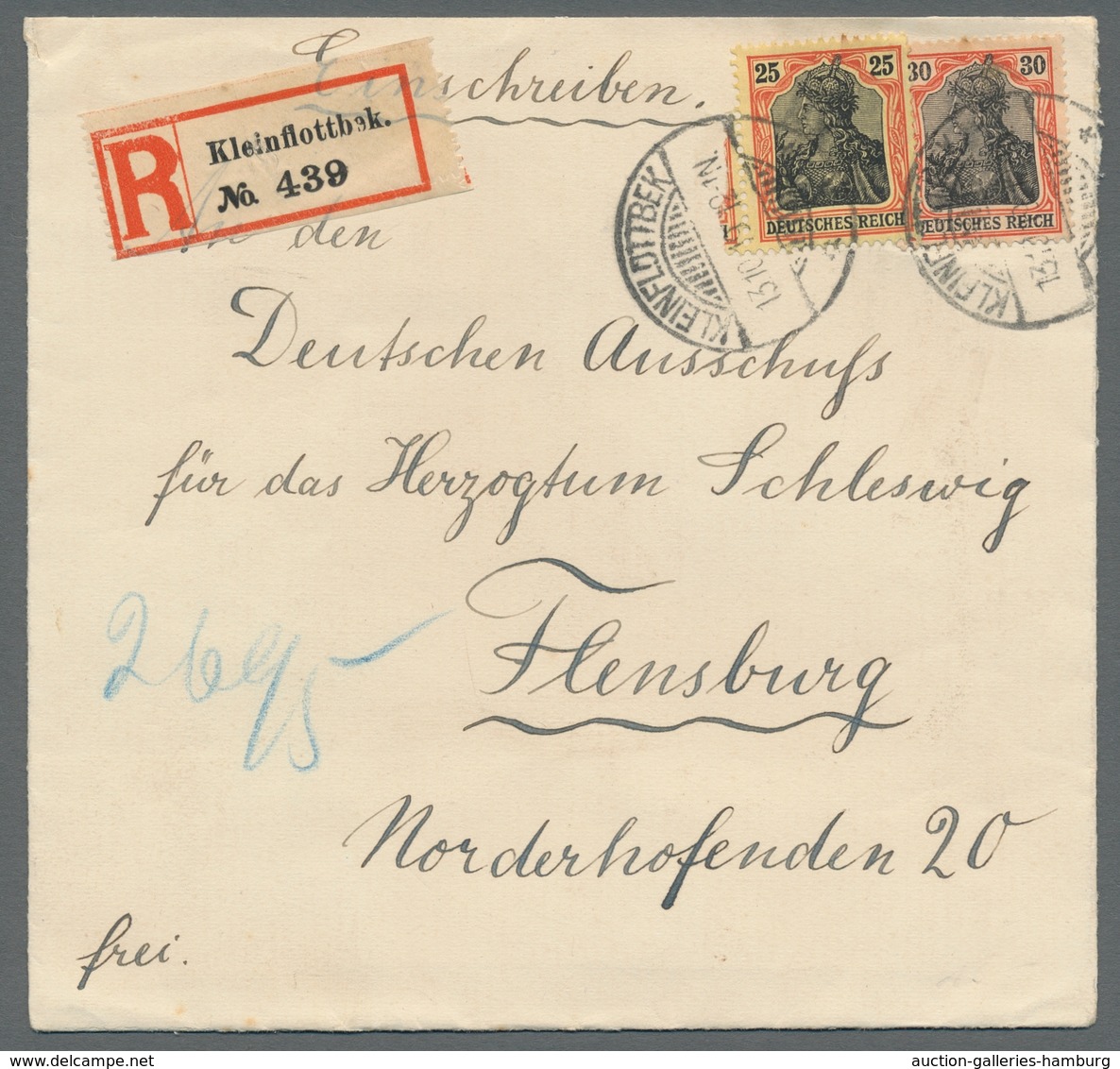 Heimat: Hamburg: KLEIN FLOTTBEK; 1820-1932, Sammlung auf selbstgestalteten Seiten mit 28 Belegen und