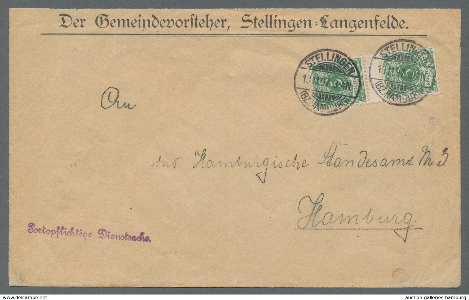 Heimat: Hamburg: LANGENFELDE Und STELLINGEN; 1838-1945, Sammlung Von 26 Belegen Und 13 Ansichtskarte - Other & Unclassified