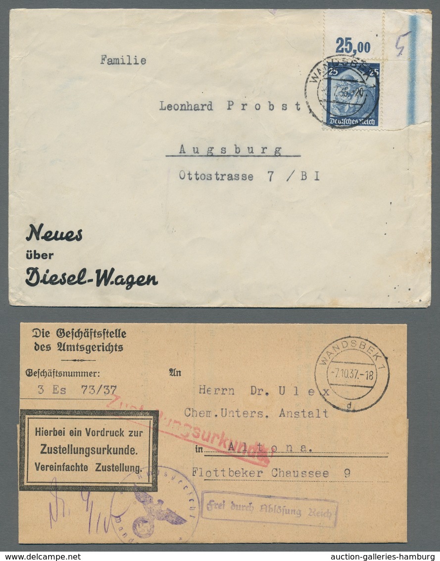 Heimat: Hamburg: WANDSBEK Und TONNDORF; 1871-1938, Sammlung Von 28 Belegen Auf Selbstgestalteten Sei - Otros & Sin Clasificación