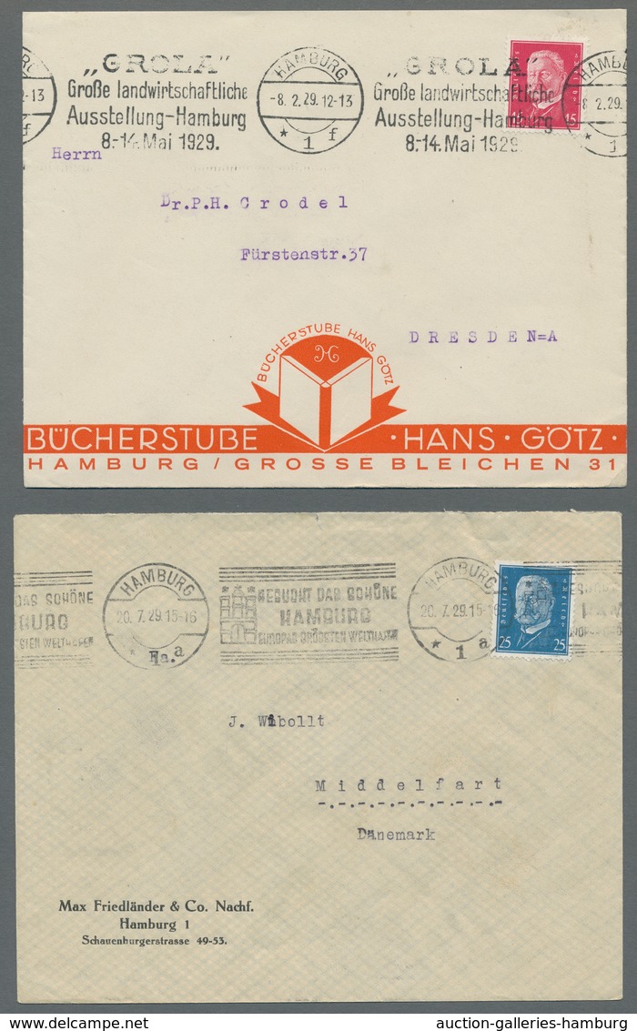 Heimat: Hamburg: 1920-1945, Sammlung Der Werbemaschinenstempel Des Postamtes "Hamburg 1" Auf Selbstg - Other & Unclassified