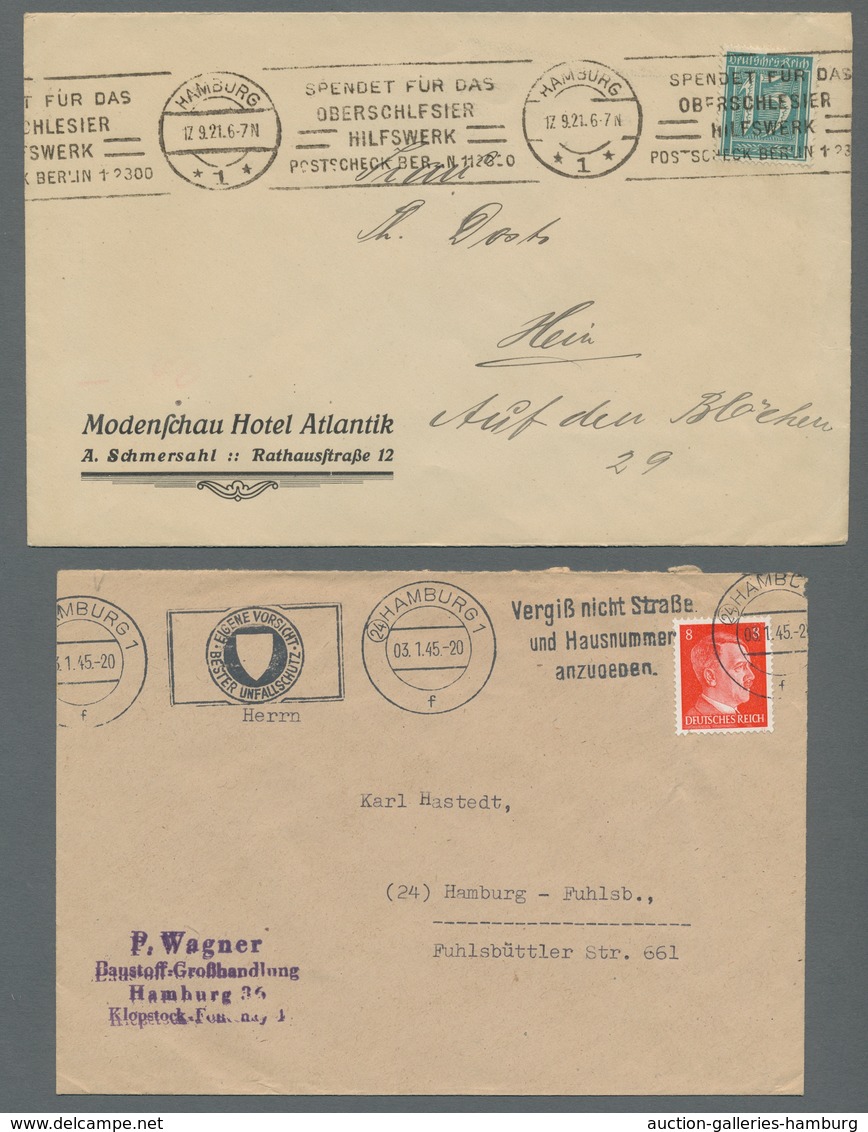 Heimat: Hamburg: 1920-1945, Sammlung Der Werbemaschinenstempel Des Postamtes "Hamburg 1" Auf Selbstg - Other & Unclassified