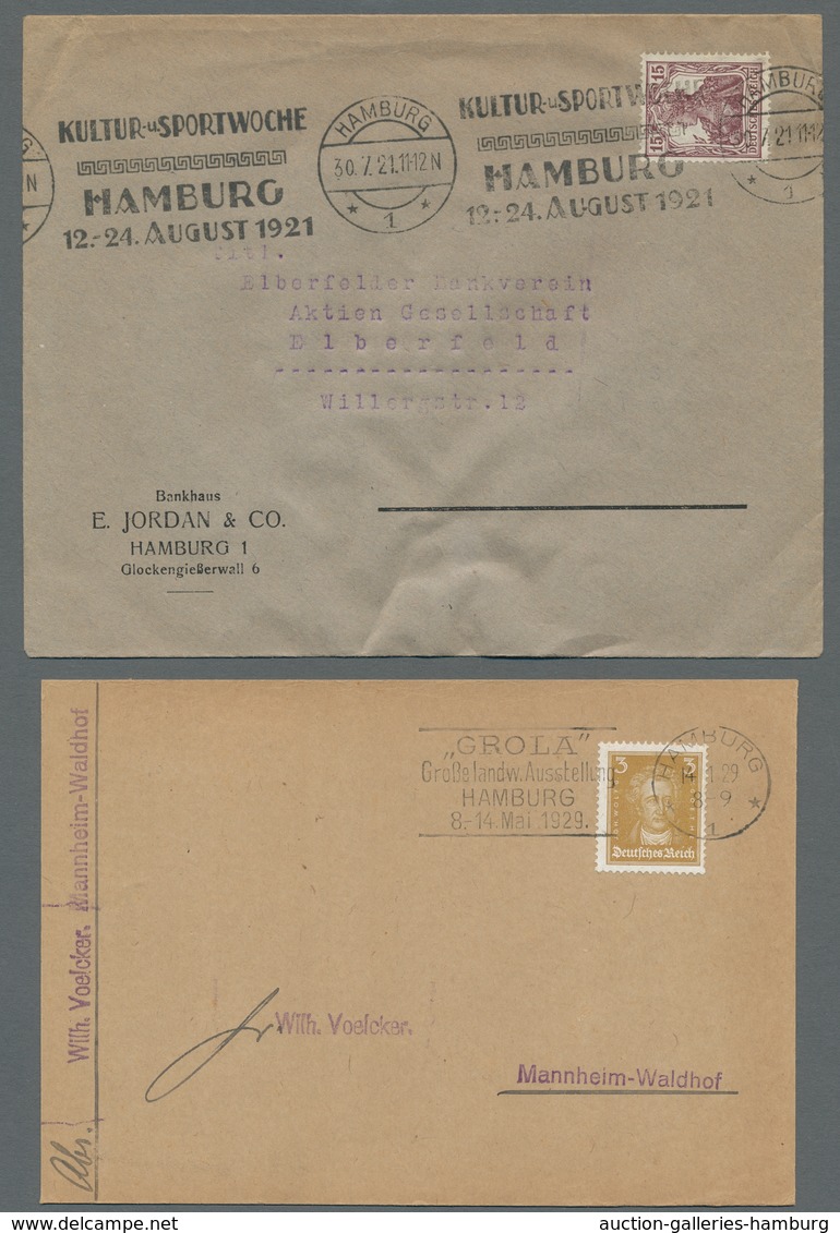Heimat: Hamburg: 1920-1945, Sammlung Der Werbemaschinenstempel Des Postamtes "Hamburg 1" Auf Selbstg - Other & Unclassified