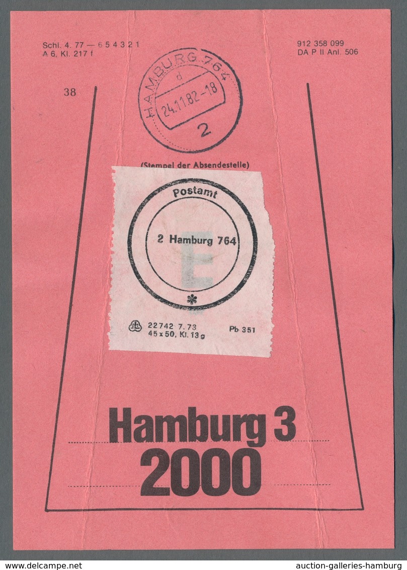 Heimat: Hamburg: 1980-1983, Sammlung Von 111 Gestempelten Beutelfahnen Für Einschreibsendungen Mit A - Other & Unclassified