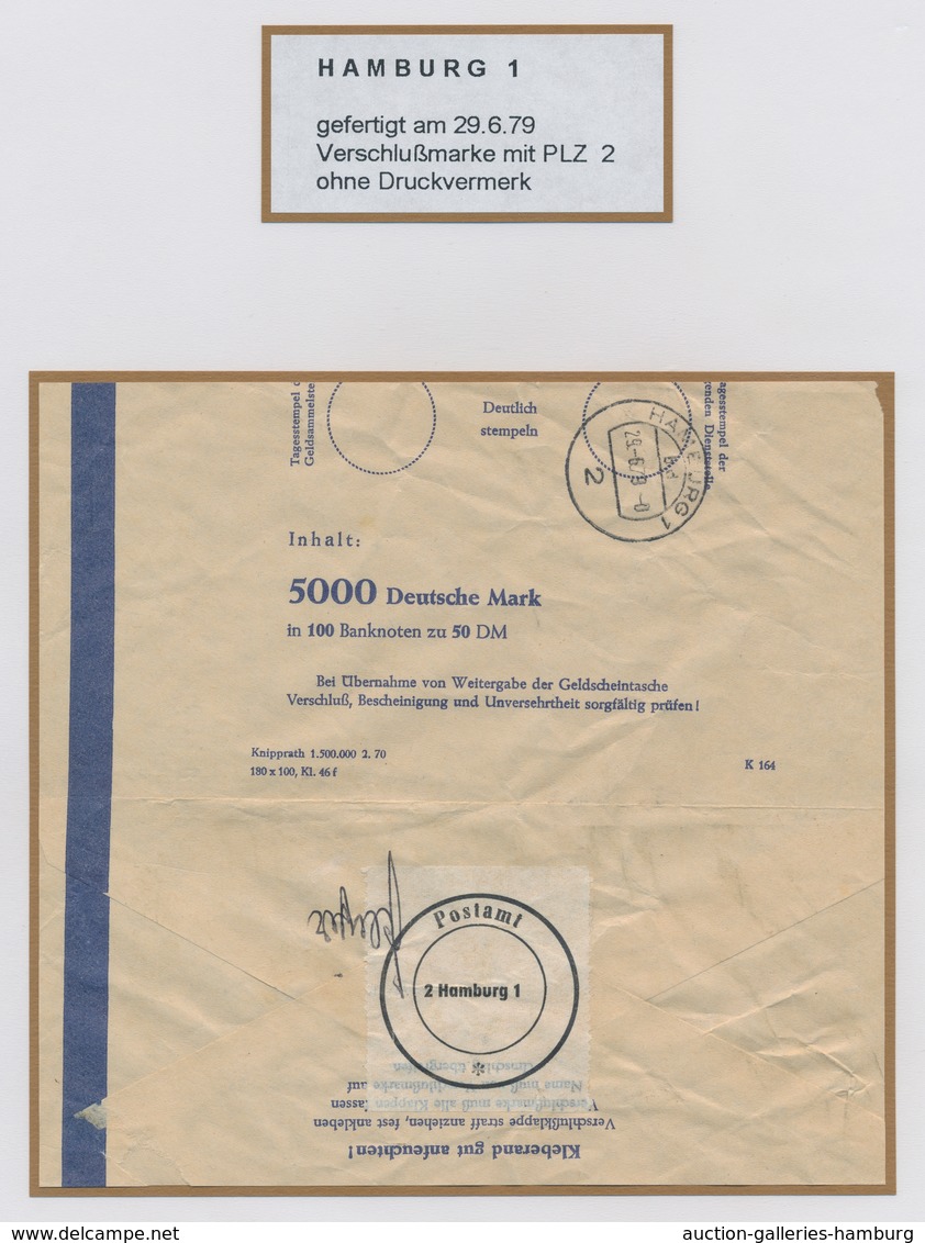 Heimat: Hamburg: 1978-1987, Sammlung Von 42 Gestempelten Leeren Banknotenumschlägen Mit Amtlichen Ve - Otros & Sin Clasificación