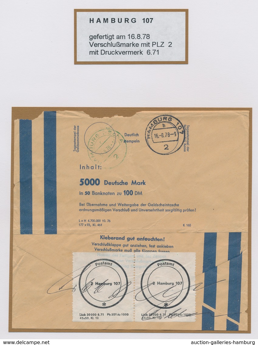 Heimat: Hamburg: 1978-1987, Sammlung Von 42 Gestempelten Leeren Banknotenumschlägen Mit Amtlichen Ve - Otros & Sin Clasificación