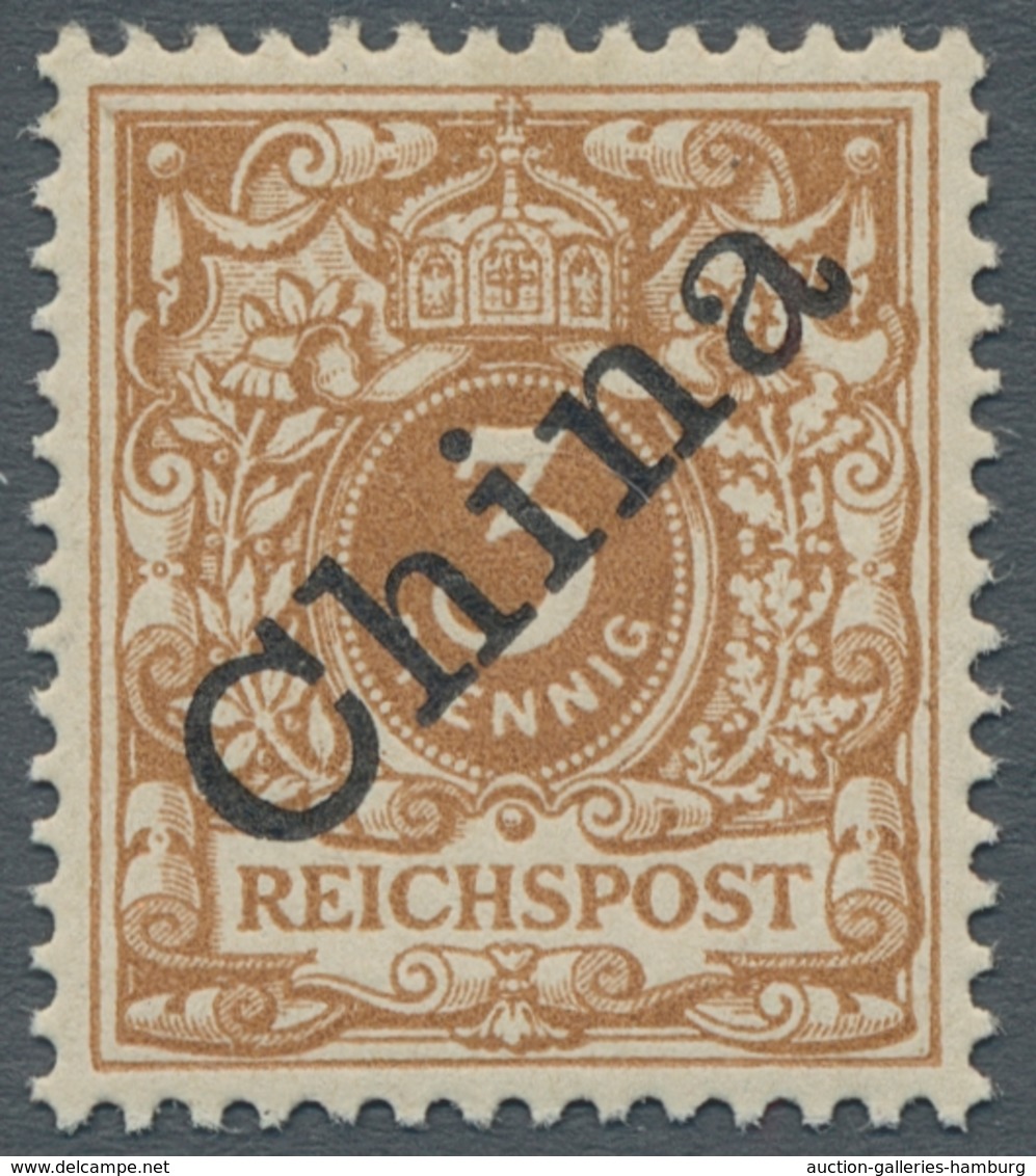 Deutsche Post In China: 1898, 3 Pf. Gelbbraun, ( Heutige Bezeichnung Hellockerbraun), Diagonaler Auf - China (offices)