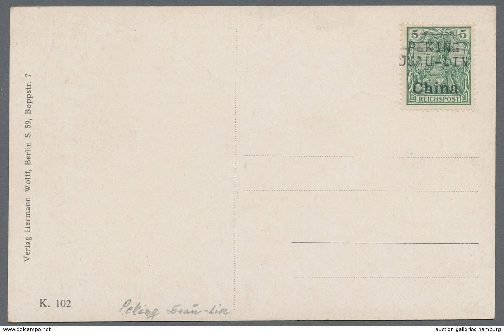 Deutsche Post In China: 1900 (ca.), Kleine Partie Von Zwei "Krone-Adler"-GSK Und Einer Postkarte Mit - China (oficinas)