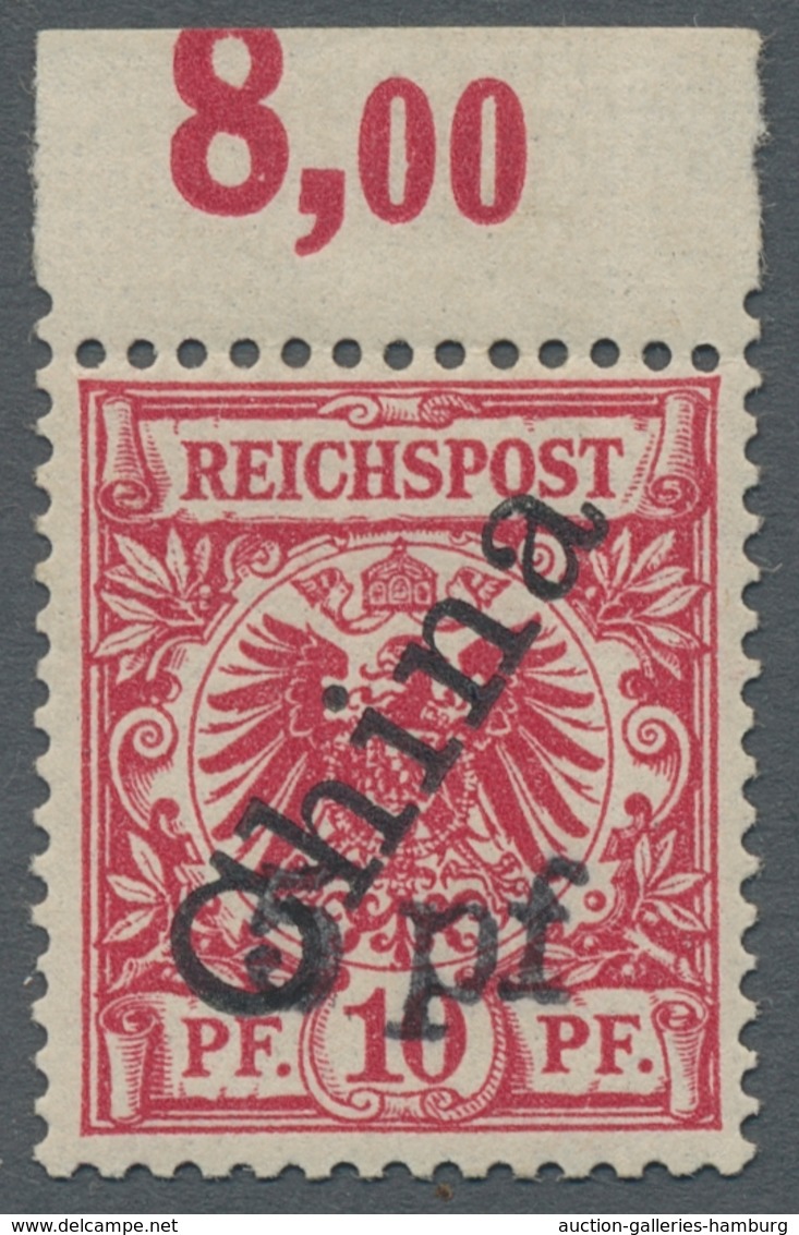 Deutsche Post In China: 1900, 5pf A. 10 Pf Sog. Futschau-Provisorium, Farbfrisch, Gut Gezähnt Oberra - China (offices)