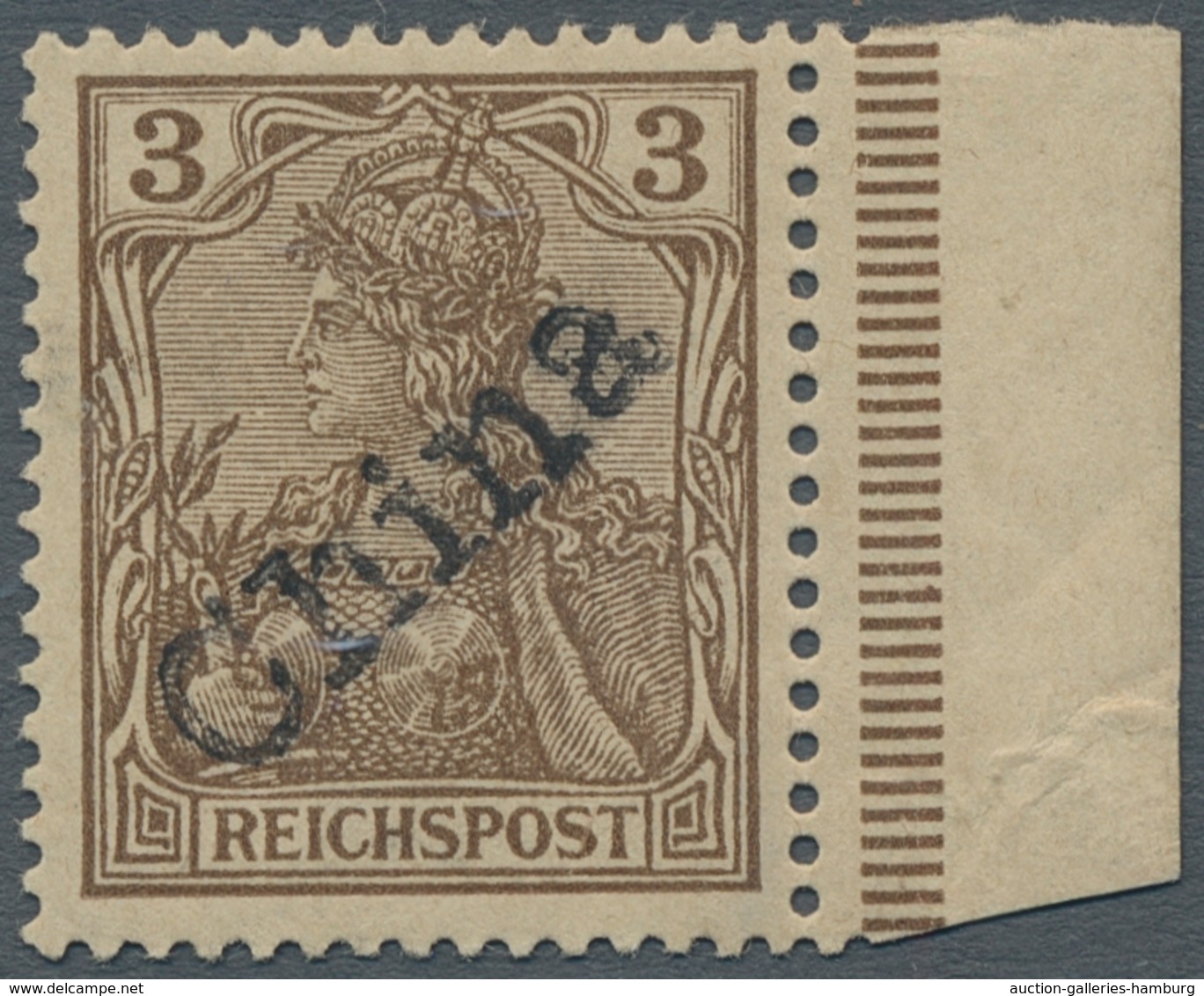 Deutsche Post In China: 1900, 3 Pf Handstempel, Sauber Ungebrauchtes, Fast Postfrisches, Gut Gezähnt - China (oficinas)