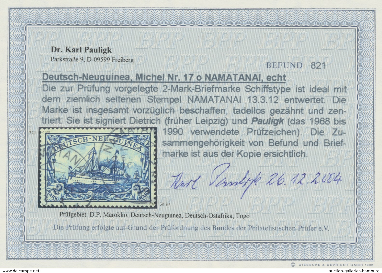 Deutsch-Neuguinea - Stempel: NAMATANAI, Einer Der Seltenen Stempel Deutsch-Neuguineas, Von 1911-1914 - German New Guinea