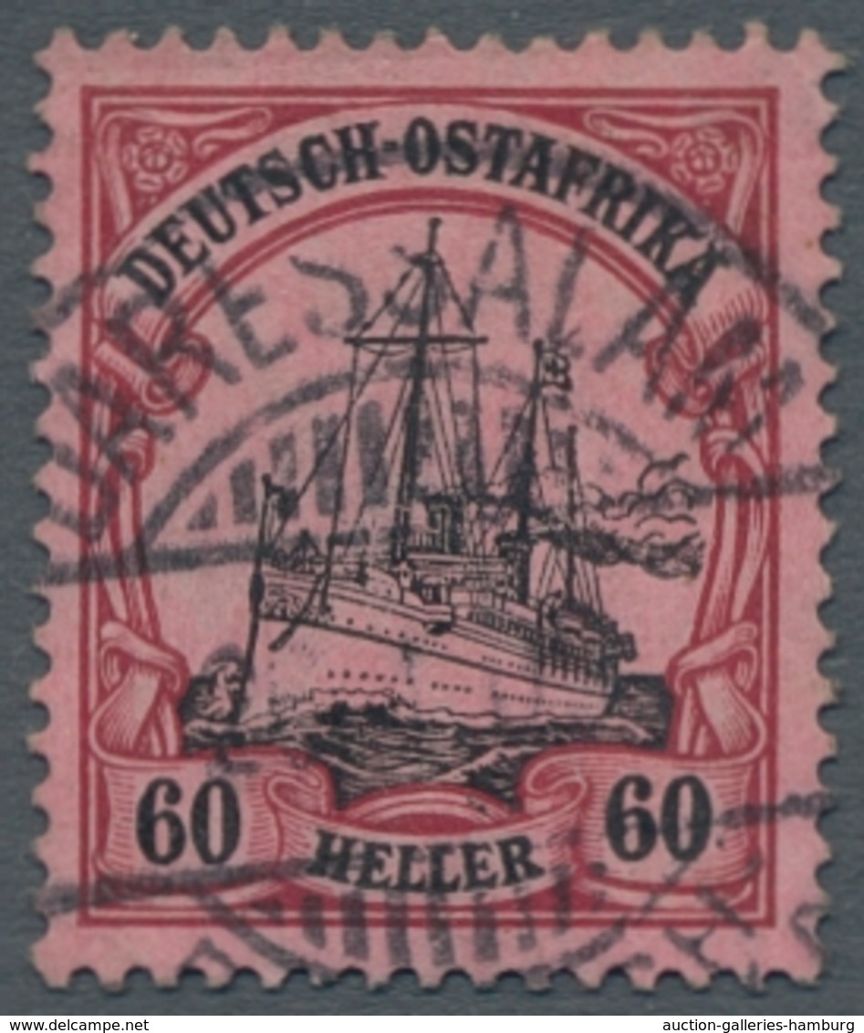 Deutsch-Ostafrika: 1906, 60 Heller Dunkelrötlichkarmin/schwarz, Zentrisch Gestempeltes Prachtstück, - German East Africa