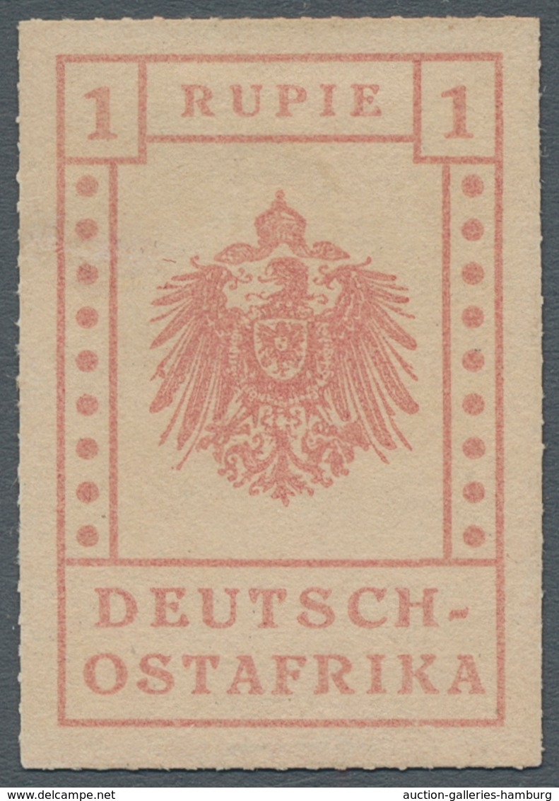 Deutsch-Ostafrika: 1916, "1 Rupie Graurot - WUGA-Ausgabe", Der Höchstwert Dieser Schwierigen Ausgabe - German East Africa