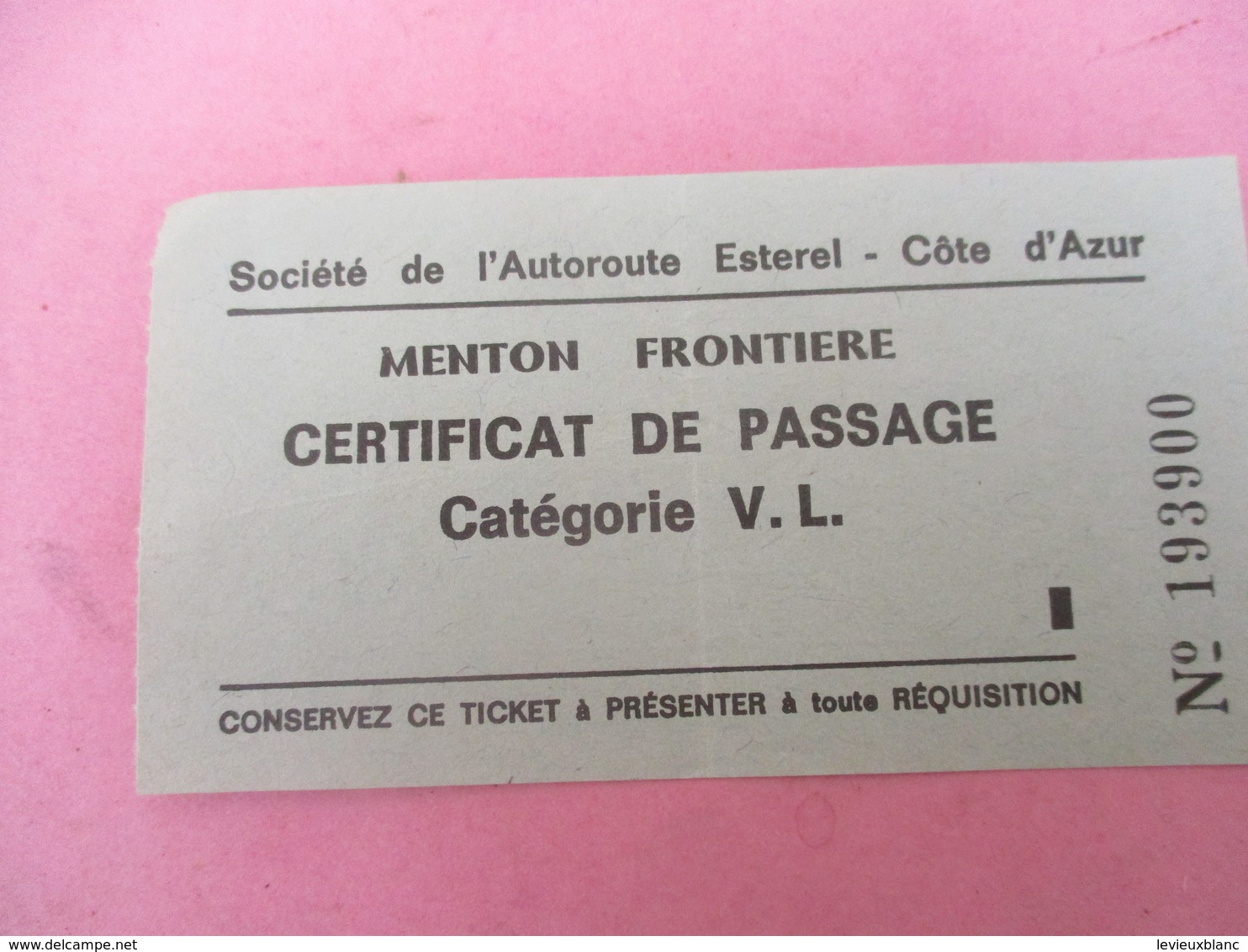 4 Tickets De Péage D'Autoroute Différents /Estérel Côte D'Azur/Bordighera/Milano-Venezia/ 1971   VPN300 - Autres & Non Classés