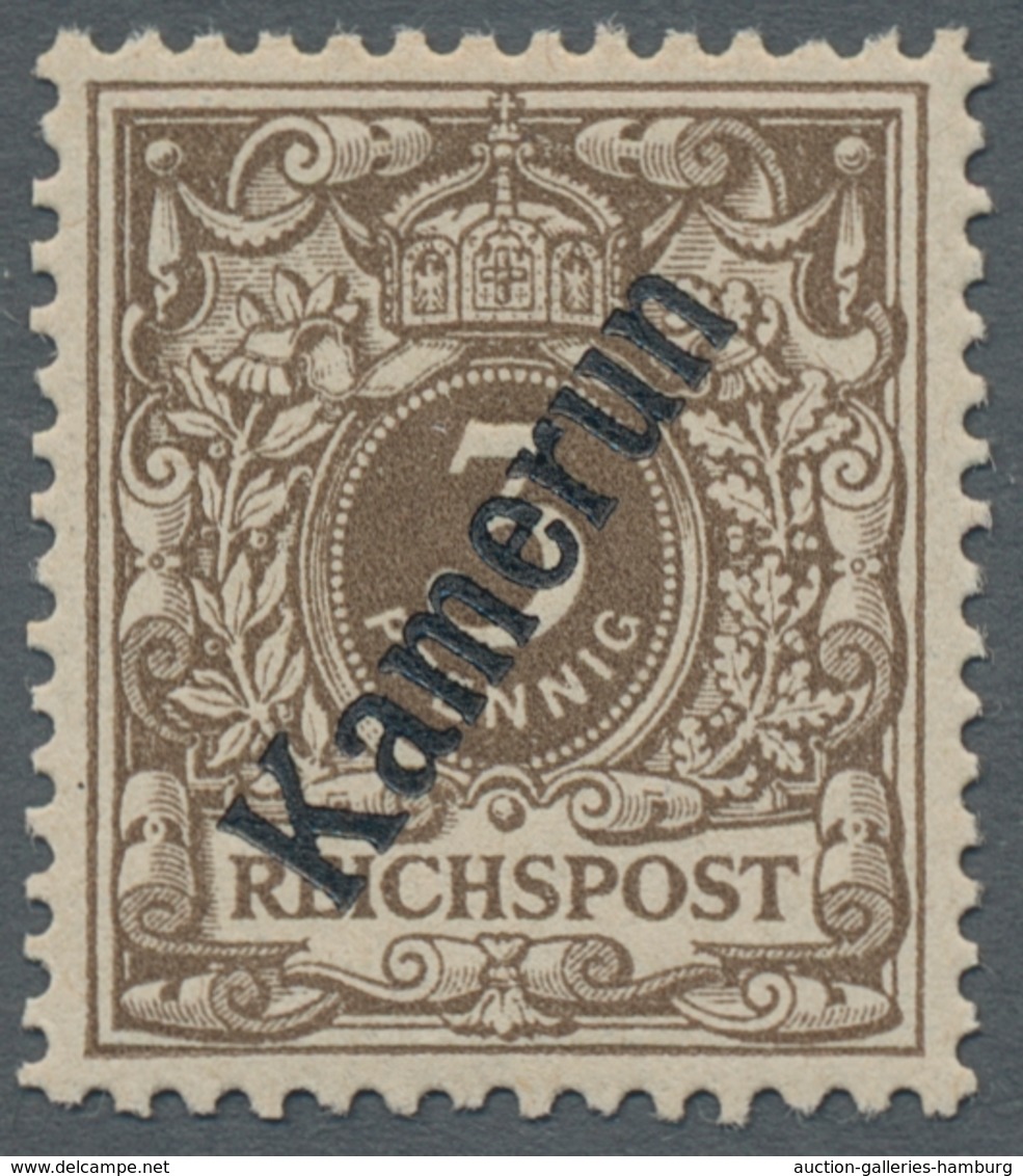 Deutsche Kolonien - Kamerun: 1897, 3-50 Pf, Berner Druck, Kplt. Postfrischer Prachtsatz Dieser Selte - Camerún