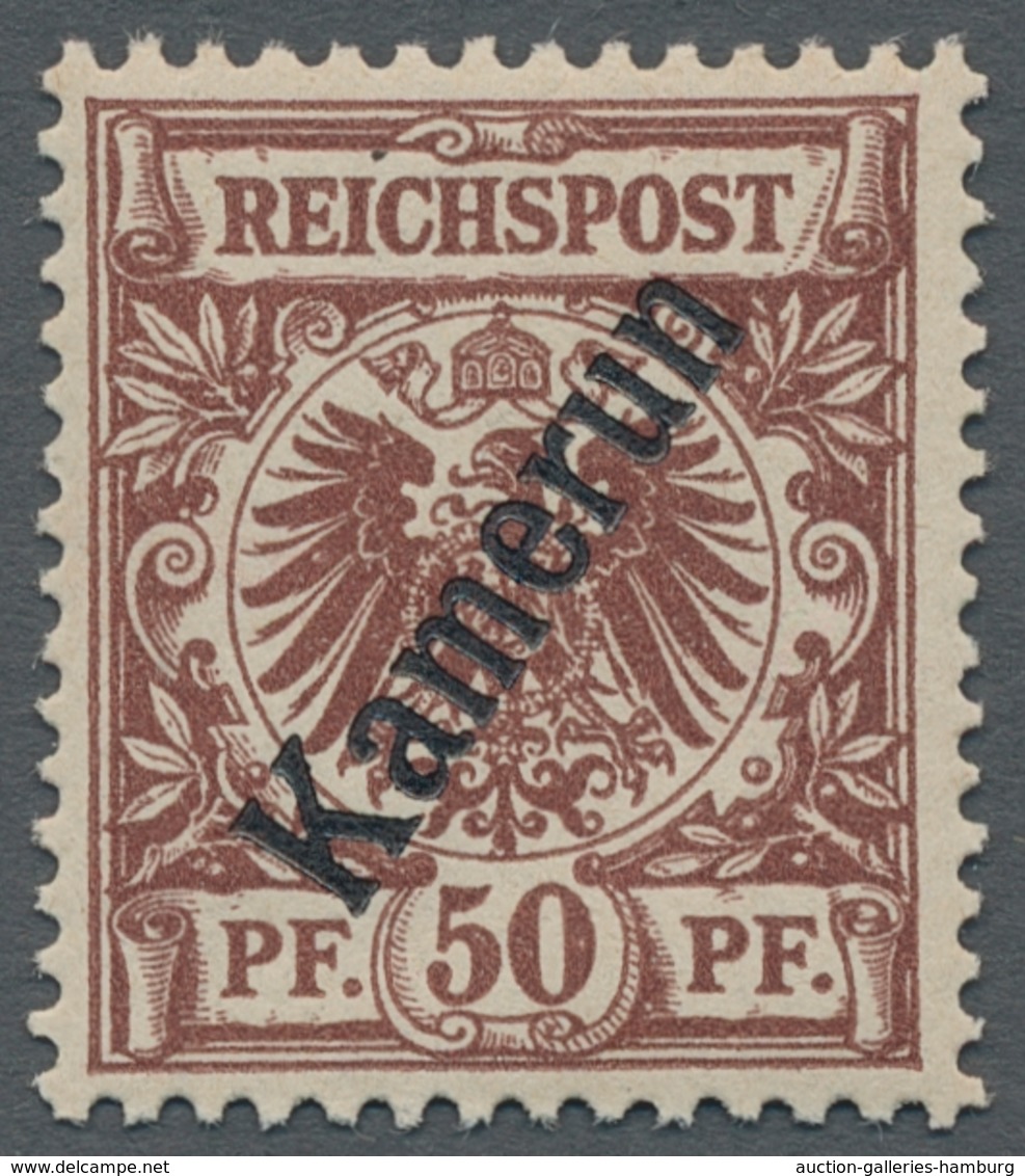 Deutsche Kolonien - Kamerun: 1897, 3-50 Pf, Berner Druck, Kplt. Postfrischer Prachtsatz Dieser Selte - Camerún